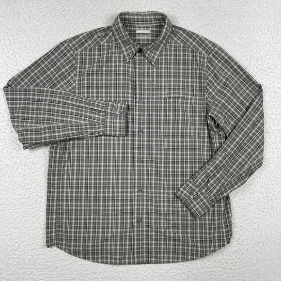 Marmot Other - Marmot Button Up Shirt Mens Large Grey Plaid Nylon Hiking Outdoor Performance